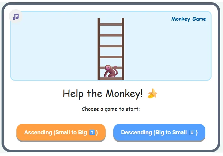 Ascending - descending order Gnme For Kindergarten online