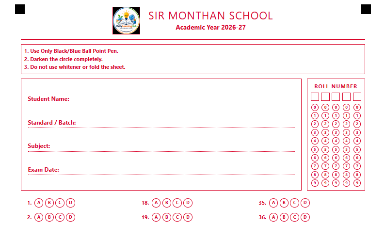 Free And easy simple OMR sheet Generator
